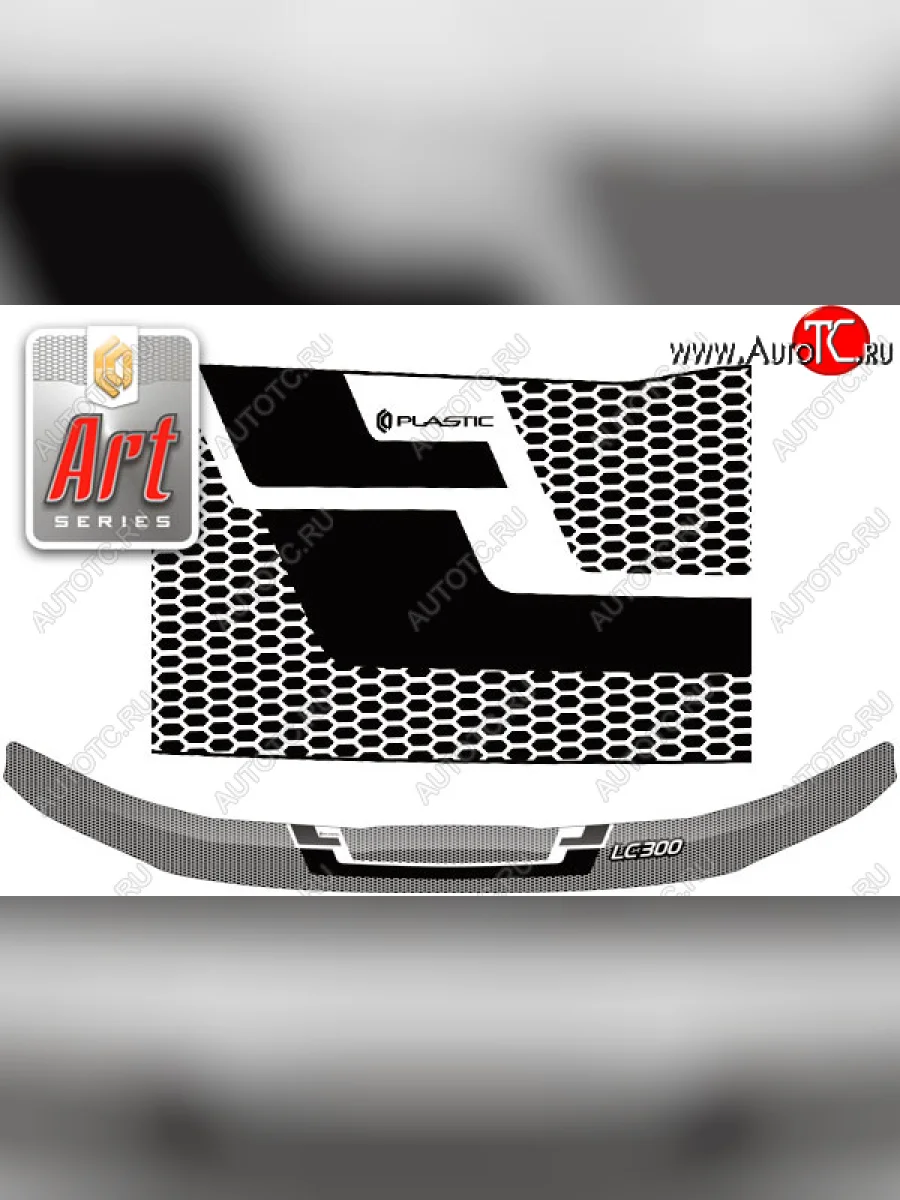 Дефлектор капота CA-Plastic exclusive Toyota Land Cruiser J300 дорестайлинг (2021-2025) (серия Art белая)  в Воронеже Воронежской области