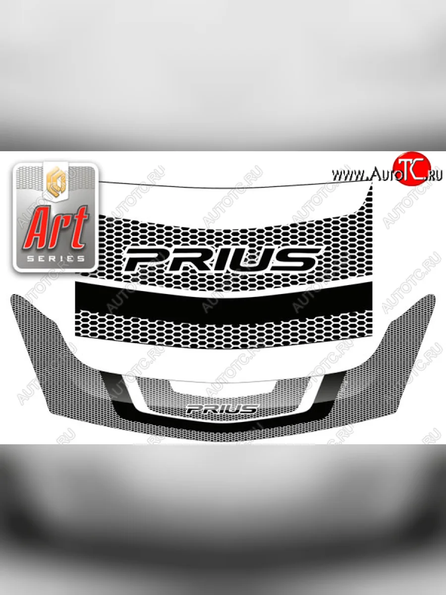 Дефлектор капота (левый руль) CA-Plastic Toyota Prius XW20 дорестайлинг (2003-2005) (серия Art графит)  в Самаре Самарской области