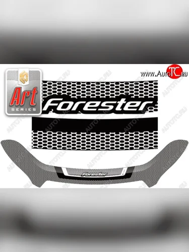 Дефлектор капота CA-Plastic (Art серебро) Subaru Forester SK/S14 дорестайлинг (2018-2021)