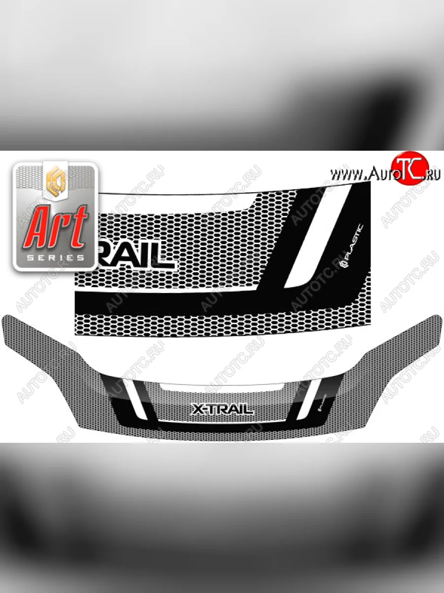 Дефлектор капота CA-Plastic Nissan X-trail 2 T31 рестайлинг (2010-2015) (Art чёрная)  в Керчи Республика Крым