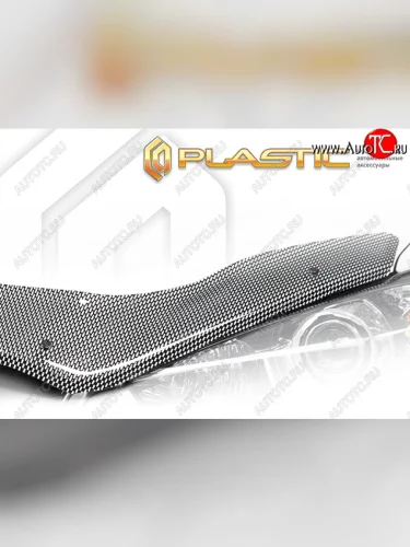 Дефлектор капота CA-Plastic Exclusive (Шелкография карбон серебро) Hyundai Tucson JM (2004-2010)