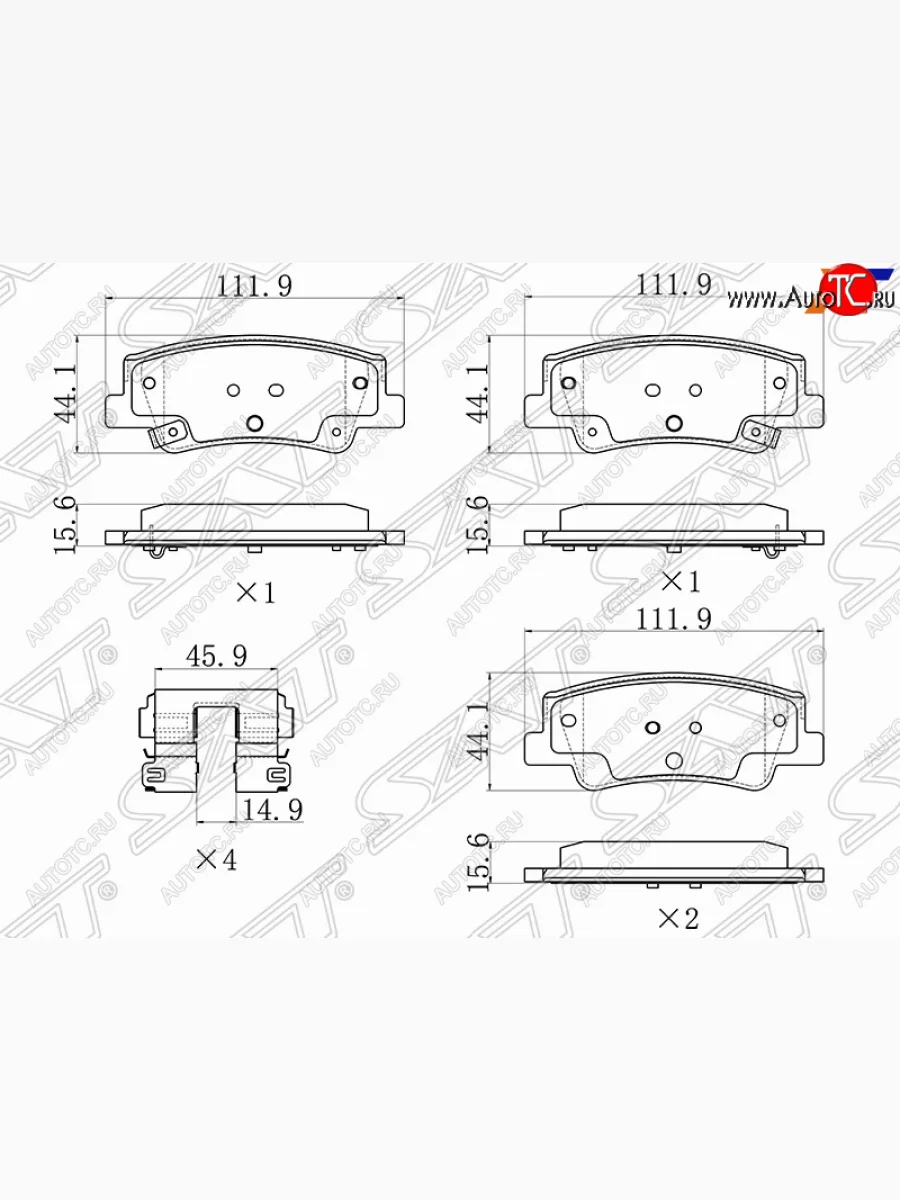 Задние тормозные колодки SAT Hyundai Sonata DN8 (2019-2022)  в Самаре Самарской области