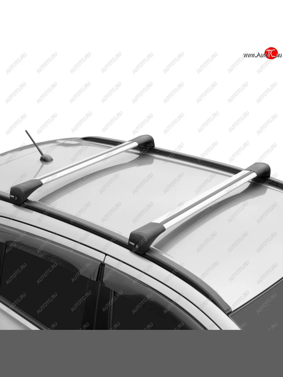 Багажник сборе на низкие рейлинги LUX BRIDGE  Geely  Atlas  NL3, Atlas Pro  NL3 (дуги аэро-трэвэл, серебро, 99/99 см)  в Самаре Самарской области