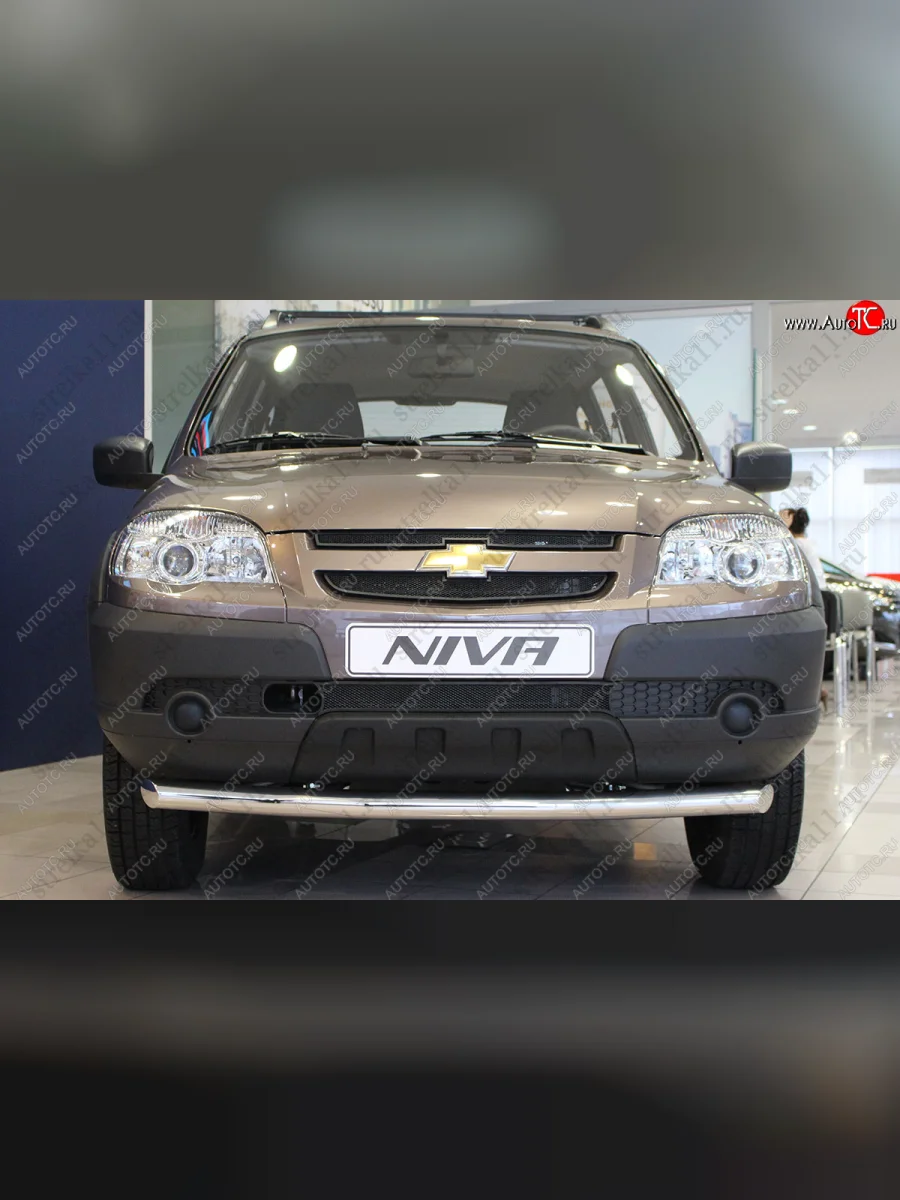 Защитная сетка в бампер (ячейка 3х7 мм, GLCGLS, 3 части) Alfeco Стандарт Chevrolet Niva 2123 рестайлинг (2009-2020) (Чёрная)  в Самаре Самарской области