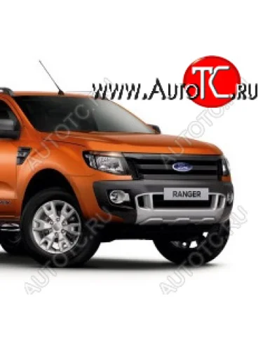 Защитная сетка в бампер (ячейка 4х10 мм.) Alfeco Премиум (Хром) Ford Ranger DoubleCab дорестайлинг (2011-2016)