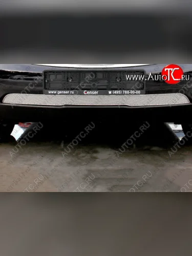 Защитная сетка в бампер (ячейка 4х10 мм, с датчиком FCW) Alfeco Премиум (Хром) INFINITI FX37 S51 рестайлинг (2011-2013)