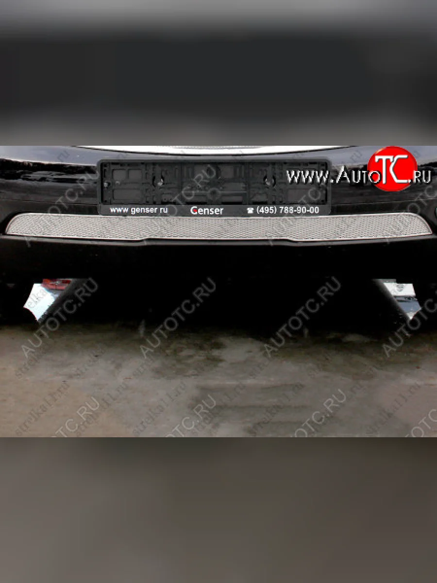 Защитная сетка в бампер (ячейка 4х10 мм, с датчиком FCW) Alfeco Премиум INFINITI FX37 S51 рестайлинг (2011-2013) (Хром)  в Керчи Республика Крым