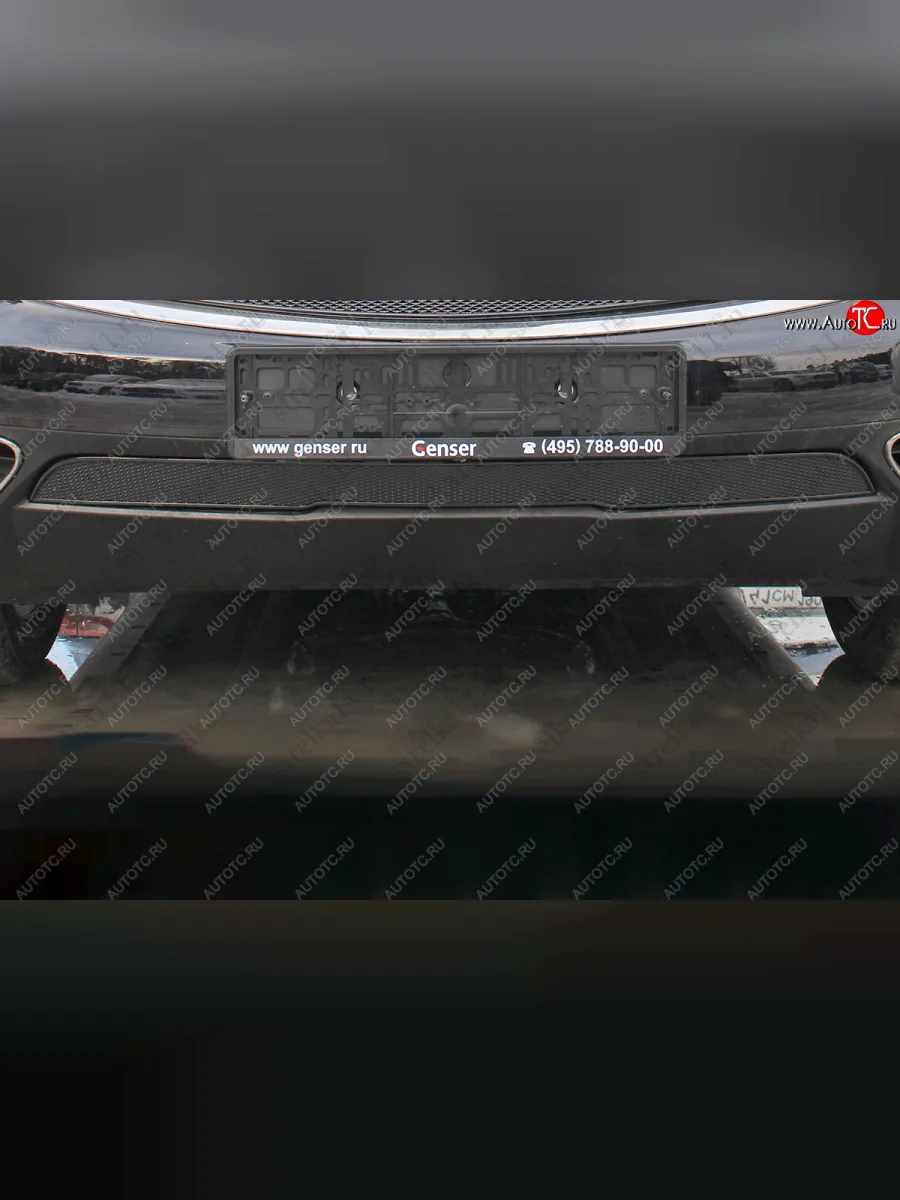 Защитная сетка в бампер (ячейка 4х10 мм, с датчиком FCW) Alfeco Премиум INFINITI FX37 S51 рестайлинг (2011-2013) (Чёрная)  в Керчи Республика Крым