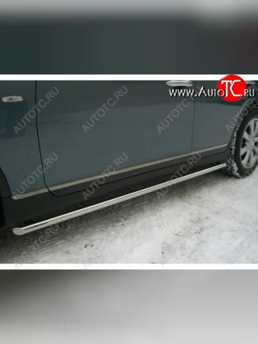 Защита порогов (труба, d42 мм) SLITKOFF INFINITI EX35 J50 (2007-2013) (Торцы со срезом 45°)