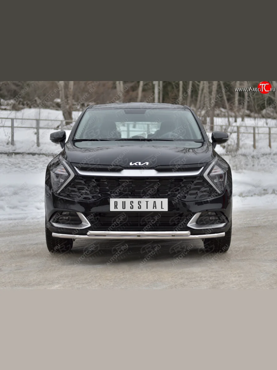 Защита переднего бампера (кроме STYLE и X-LINE, две трубы, d42+42мм.) SLITKOFF  KIA Sportage (2021-2025) 5 NQ5  в Самаре Самарской области