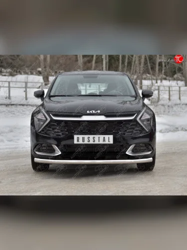 Защита переднего бампера (кроме STYLE и X-LINE, труба, d63мм.) SLITKOFF KIA Sportage  5 NQ5 (2021-2025)