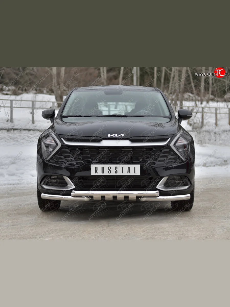 Защита переднего бампера (кроме STYLE и X-LINE, труба d63 с клыками) SLITKOFF  KIA Sportage (2021-2025) 5 NQ5  в Самаре Самарской области