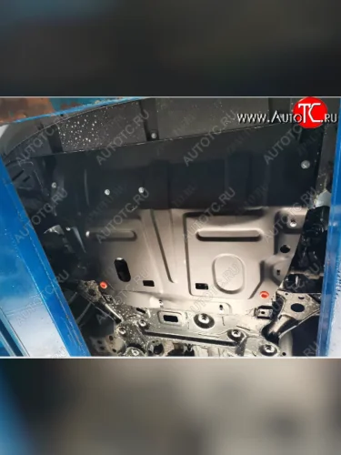 Защита картера двигателя и КПП (большая, V-1,6T; 2,0T) Alfeco (Алюминий 3 мм) Chery Tiggo 8 PRO (2021-2025)