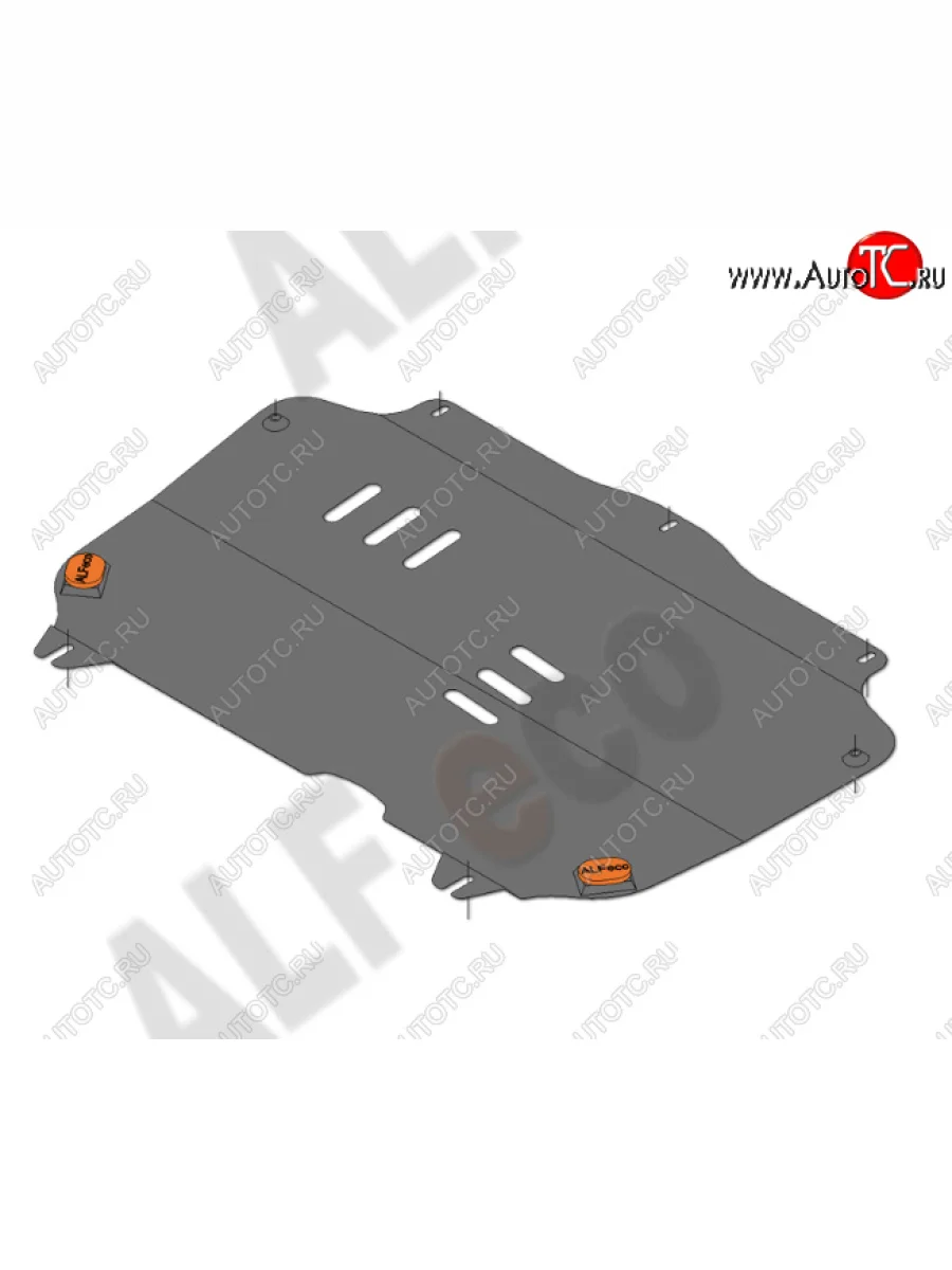 Защита картера двигателя и КПП Alfeco Chevrolet Spark M300 дорестайлинг (2010-2015) (Алюминий 4 мм)  в Перми Пермском крае