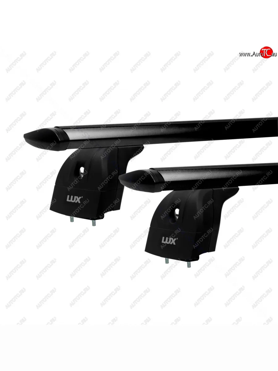 Багажник на крышу без рейлингов сборе (в штатные места) LUX  Nissan X-trail (2013-2022) 3 T32 (дуги аэро-классик 110 см, с замком, черный)  в Самаре Самарской области