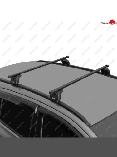 Багажник на крышу с низкими рейлингами сборе LUX (дуги прямоугольные 110 см, без замка, черный)  