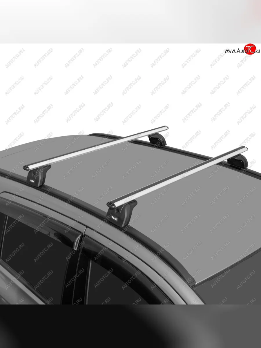 Багажник на крышу с низкими рейлингами сборе LUX  Volvo XC60 (2008-2017) (дуги аэро-классик 120 см, с замком, серебро)  в Воронеже Воронежской области