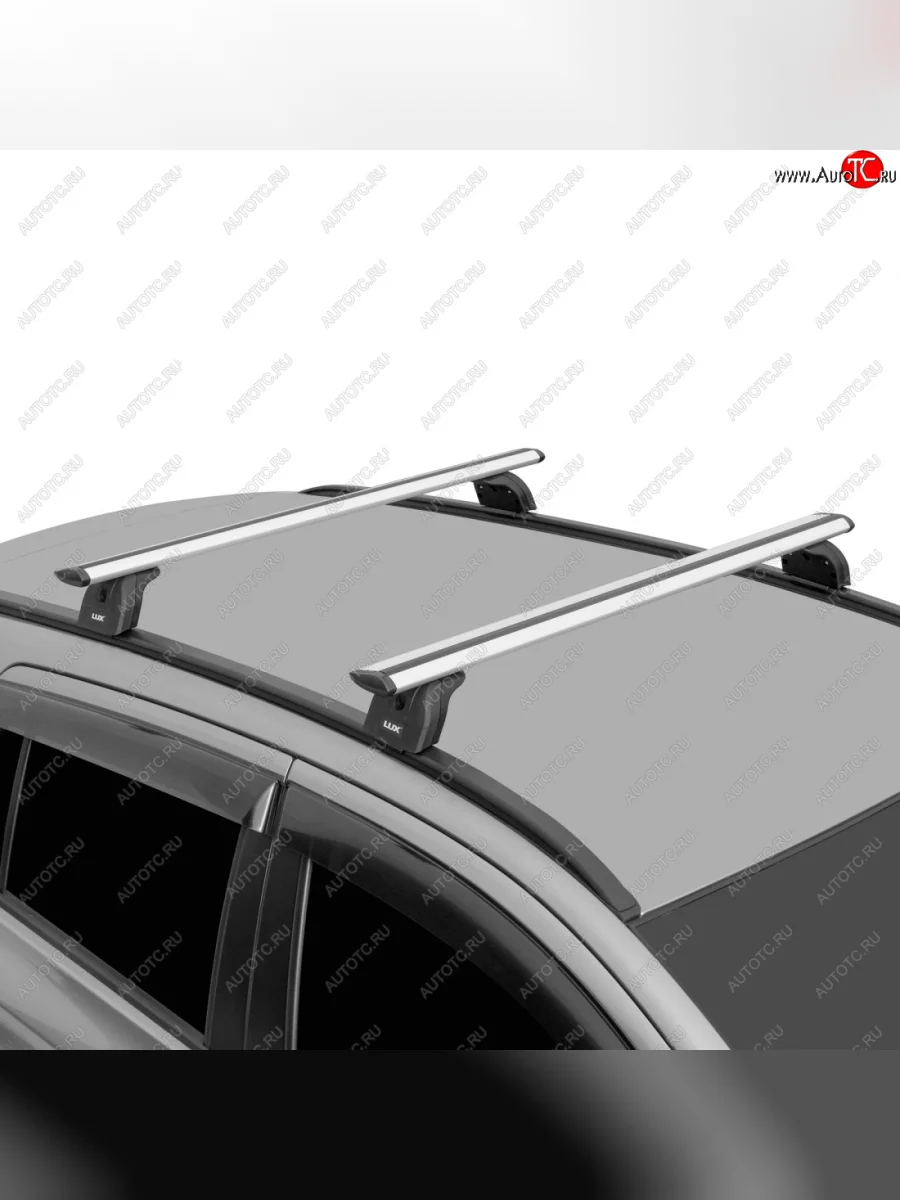 Багажник на крышу с низкими рейлингами сборе LUX  Volvo XC60 (2008-2017) (дуги аэро-трэвэл 120 см, без замка, серебро)  в Самаре Самарской области