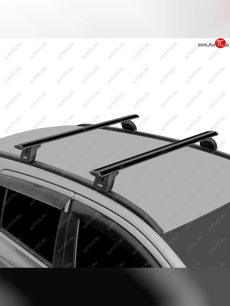 Багажник на крышу с низкими рейлингами сборе LUX  Volvo XC60 (2008-2017) (дуги аэро-трэвэл 120 см, с замком, черный)  в Самаре Самарской области
