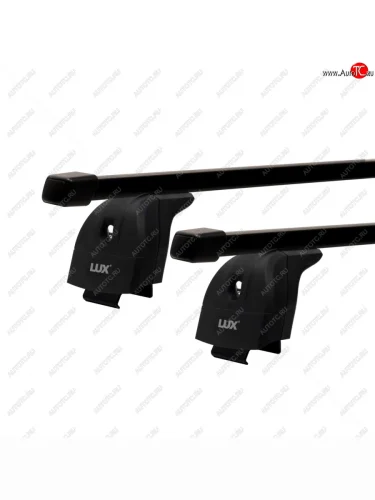 Багажник на крышу в штатные места LUX (дуги прямоугольные 130 см, с замком, черный) Geely Tugella  FY11,HPBA4 (2019-2025) дорестайлинг, рестайлинг