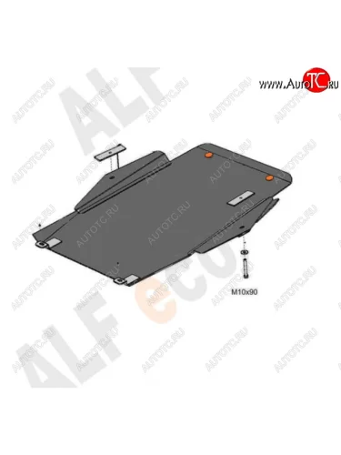 Защита картера двигателя и КПП (V-2,7; 3,5; 3,0 CRD) Alfeco (Алюминий 4 мм) Chrysler 300M LR седан (1998-2004)