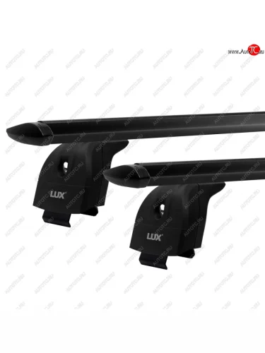 Багажник на крышу с низкими рейлингами сборе LUX (дуги аэро-трэвэл 110 см, с замком, черный) Lexus NX200  Z10 (2017-2021) рестайлинг