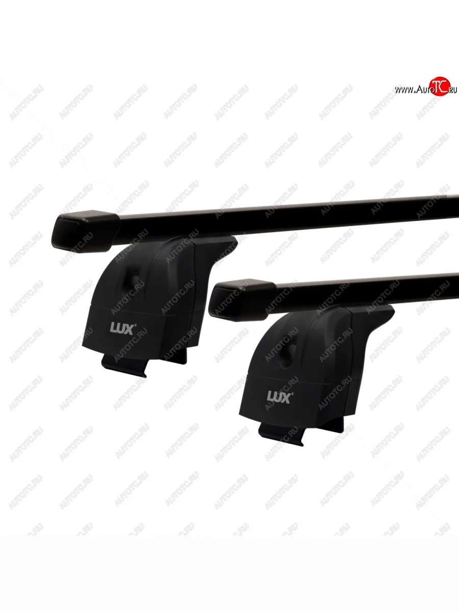 Багажник на крышу с низкими рейлингами сборе LUX  Ford Explorer (2015-2019) U502 (дуги прямоугольные 120 см, без замка, черный)  в Самаре Самарской области