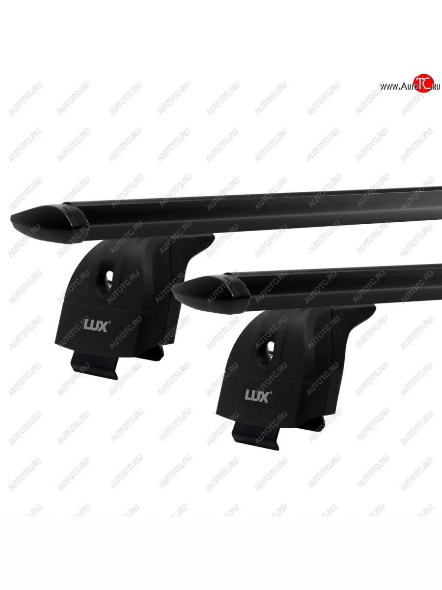 Багажник на крышу с низкими рейлингами сборе LUX  Geely Atlas (2016-2022) NL3 (дуги аэро-трэвэл 120 см, с замком, черный)  в Самаре Самарской области