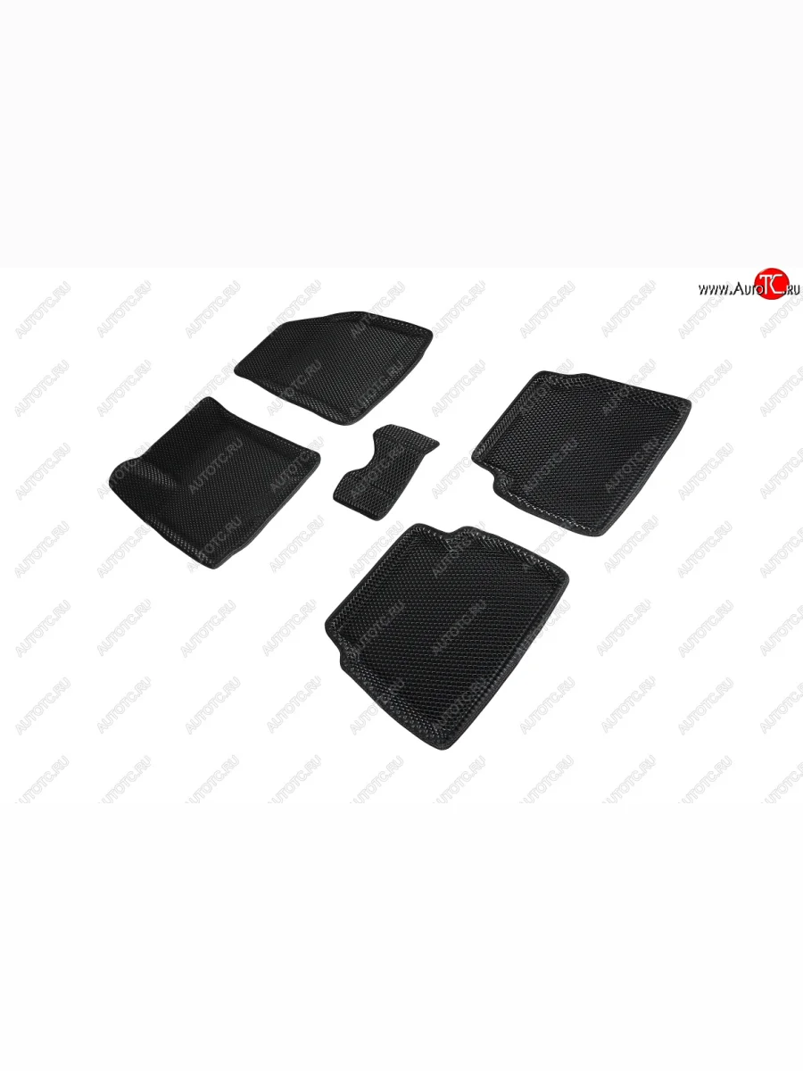 Коврики в салон EVA (3D, ромб, чёрные) Seintex Chevrolet Aveo T200 хэтчбек 5 дв (2002-2008)  в Перми Пермском крае