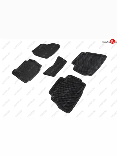 Коврики в салон EVA (3D, ромб, чёрные, овальный крепеж) Seintex Ford Mondeo Mk4,BD дорестайлинг, седан (2007-2010)