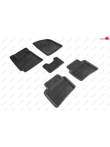 Коврики в салон EVA (3D, ромб, чёрные) Seintex Hyundai Solaris RBr седан дорестайлинг (2010-2014)