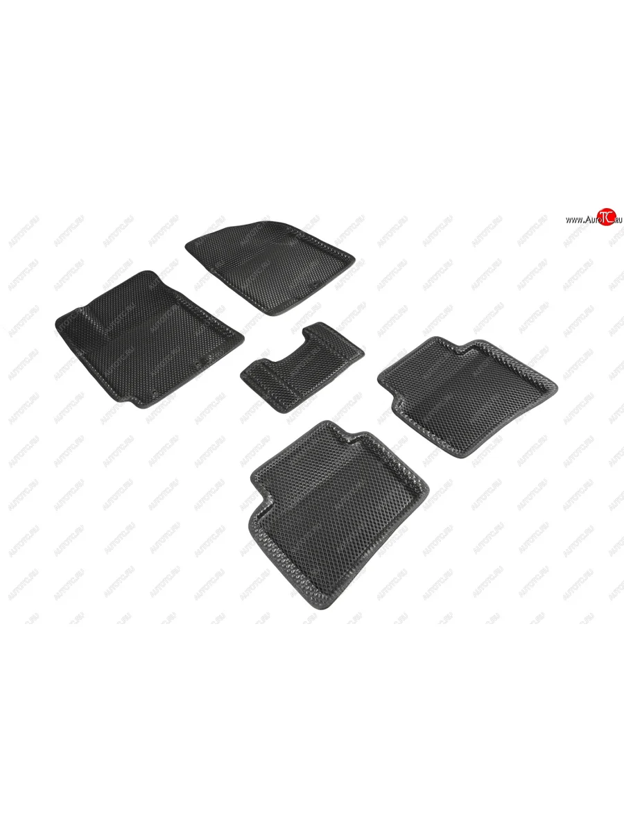 Коврики в салон EVA (3D, ромб, чёрные) Seintex Hyundai Solaris RBr седан дорестайлинг (2010-2014)  с доставкой в г. Самара