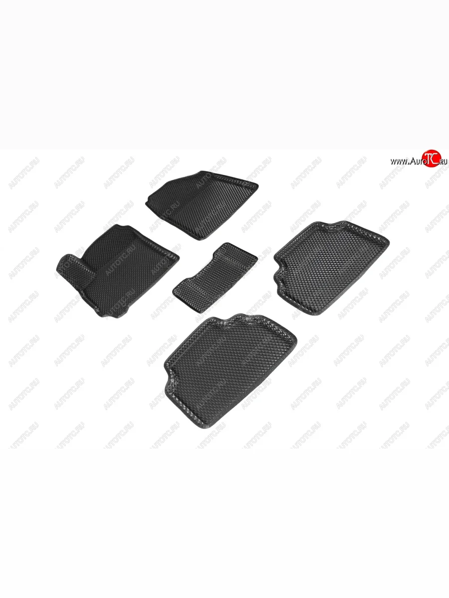 Коврики в салон EVA (3D, ромб, чёрные) Seintex KIA Seltos SP2 дорестайлинг (2019-2022)  с доставкой в г. Пермь