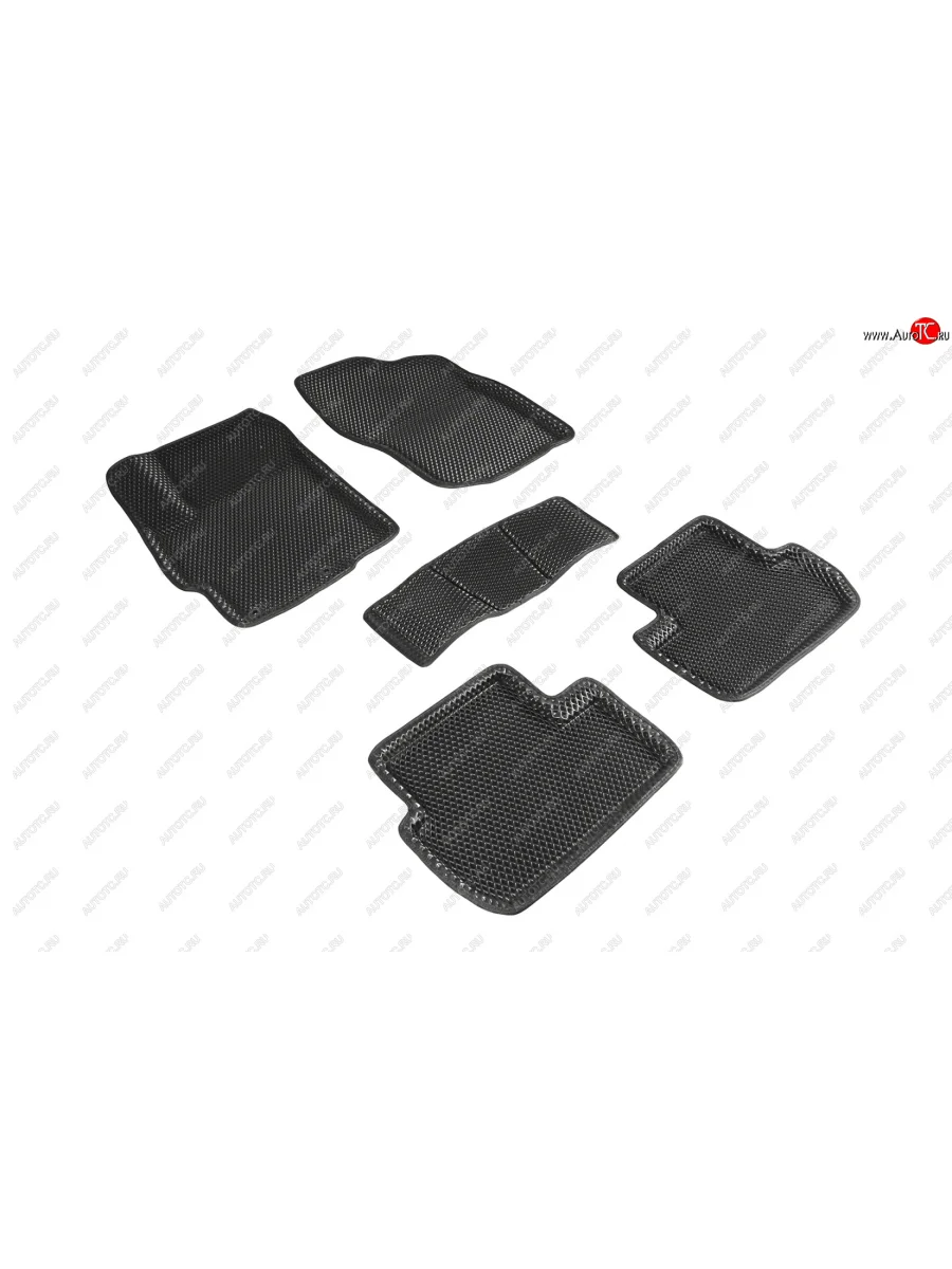 Коврики в салон EVA (3D, ромб, чёрные) Seintex Mitsubishi Lancer 10 CY седан дорестайлинг (2007-2010)  с доставкой в г. Керчь