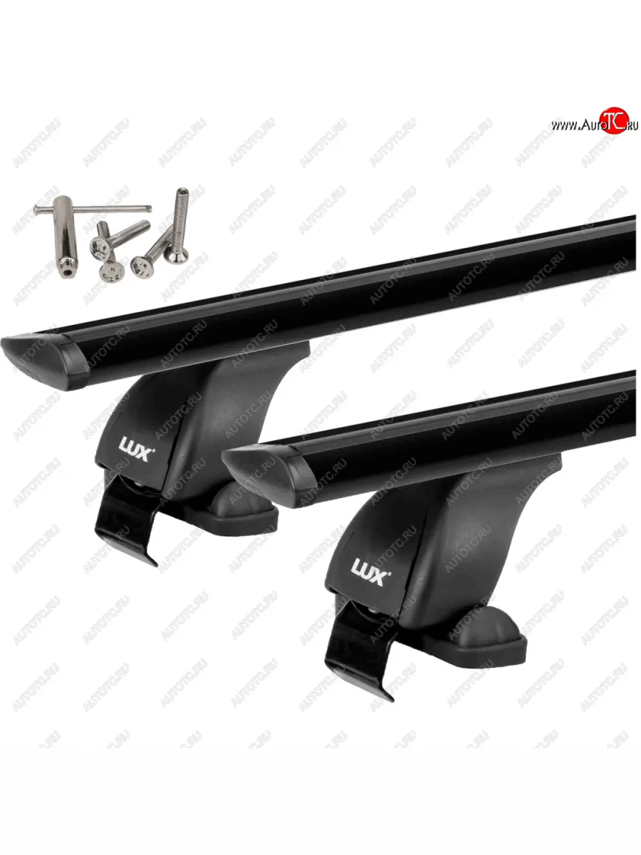 Багажник на крышу без рейлингов в сборе LUX1  Toyota Land Cruiser Prado (2009-2025) J150 (поперечины аэро-трэвэл 130 см (цвет черные), с болтами секретками)  в Самаре Самарской области