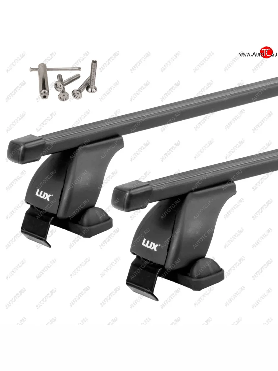 Багажник на крышу без рейлингов в сборе LUX1  Peugeot 206 (2006-2009) седан (поперечины прямоугольные 110 см (цвет черный), с болтами секретками)  в Самаре Самарской области