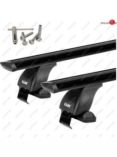 Багажник на крышу без рейлингов в сборе LUX1 (поперечины аэро-трэвэл 130 см (цвет черный), с болтами секретками) Mazda 6  GJ (2012-2025) дорестайлинг седан, 1-ый рестайлинг седан, 2-ой рестайлинг седан