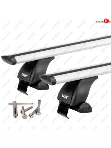 Багажник на крышу без рейлингов в сборе LUX1 (поперечины аэро-трэвэл 110 см (цвет серебро), с болтами секретками) Suzuki Liana  седан (2001-2008)