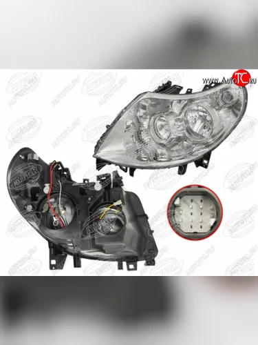 Левая фара (c электрокорректором, 8 контактов, белый разъём) AYFAR Fiat Ducato 250 (2006-2014)