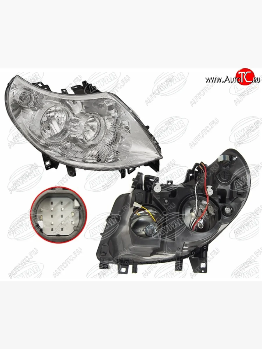 Правая фара (c электрокорректором, 8 контактов, белый разъём) AYFAR Fiat Ducato 250 (2006-2014)  в Самаре Самарской области