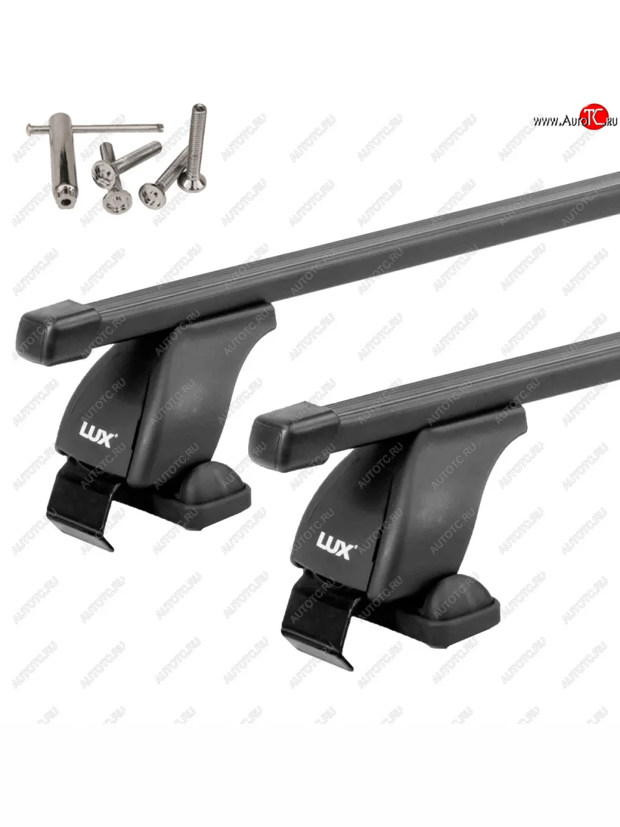 Багажник на крышу без рейлингов в сборе LUX1  Mitsubishi L200 (2006-2014) 4 (поперечины прямоугольные 120 см (цвет черный), с болтами секретками)  в Самаре Самарской области