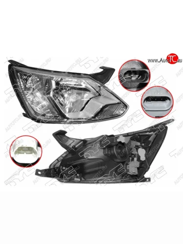 Правая фара (галоген, с корректором) TYC Datsun on-DO седан дорестайлинг (2014-2019)