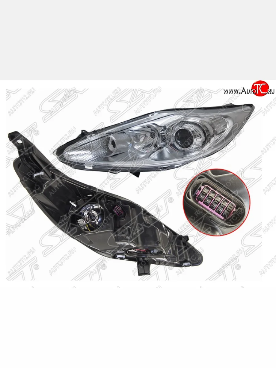 Левая фара (хром, с корректором) SAT Ford Fiesta 6 хэтчбэк 3 дв. дорестайлинг (2008-2013)  с доставкой в г. Керчь