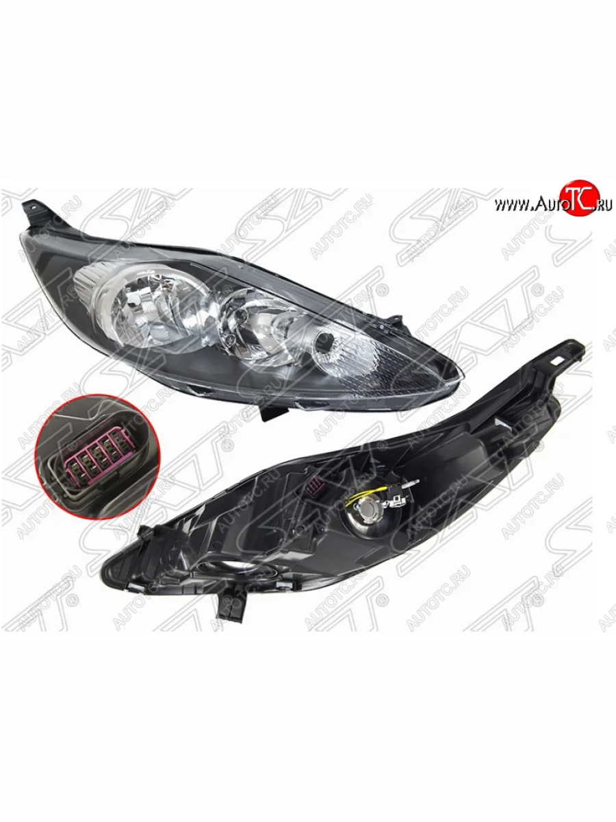 Правая фара (чёрная, с корректором) SAT Ford Fiesta 6 хэтчбэк 3 дв. дорестайлинг (2008-2013)  в Керчи Республика Крым