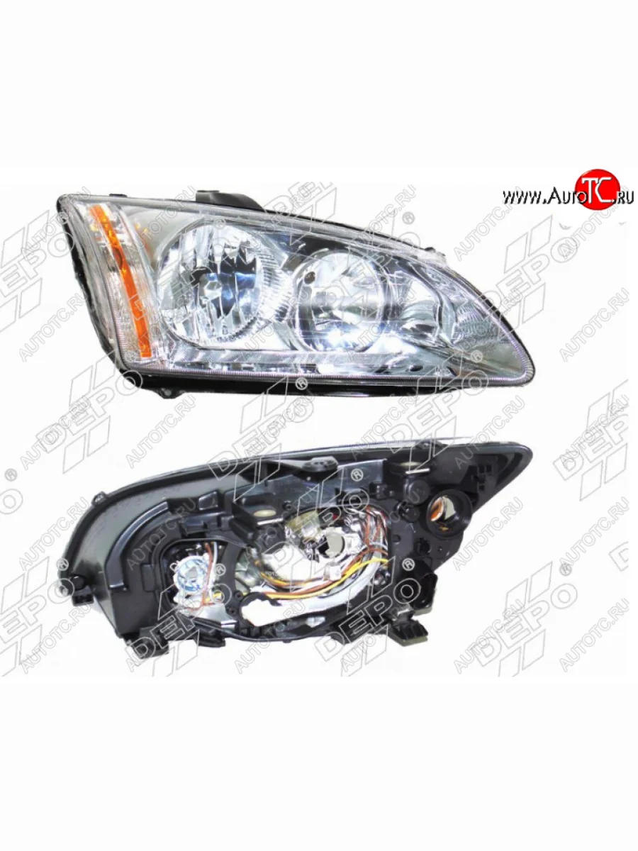 Правая фара (хром) DEPO Ford Focus 2 хэтчбэк 3 дв. дорестайлинг (2004-2007)  в Керчи Республика Крым
