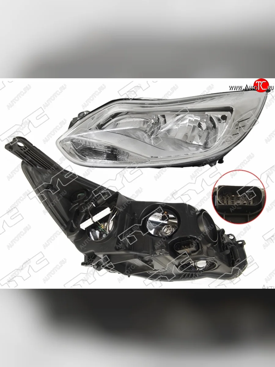 Левая фара (галоген, c корректором) TYC Ford Focus 3 хэтчбэк дорестайлинг (2010-2015)  с доставкой в г. Керчь
