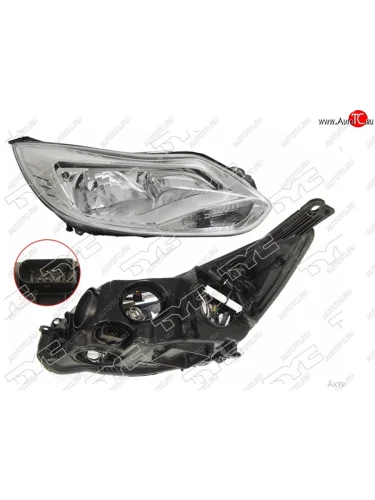Правая фара (галоген, c корректором) TYC Ford Focus 3 хэтчбэк дорестайлинг (2010-2015)