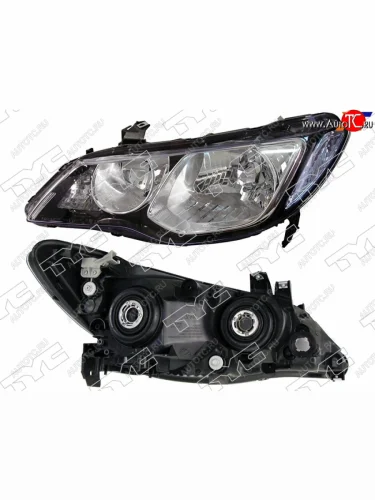 Левая фара (поворот голубой, евросвет) TYC Honda Civic FD седан дорестайлинг (2005-2008)