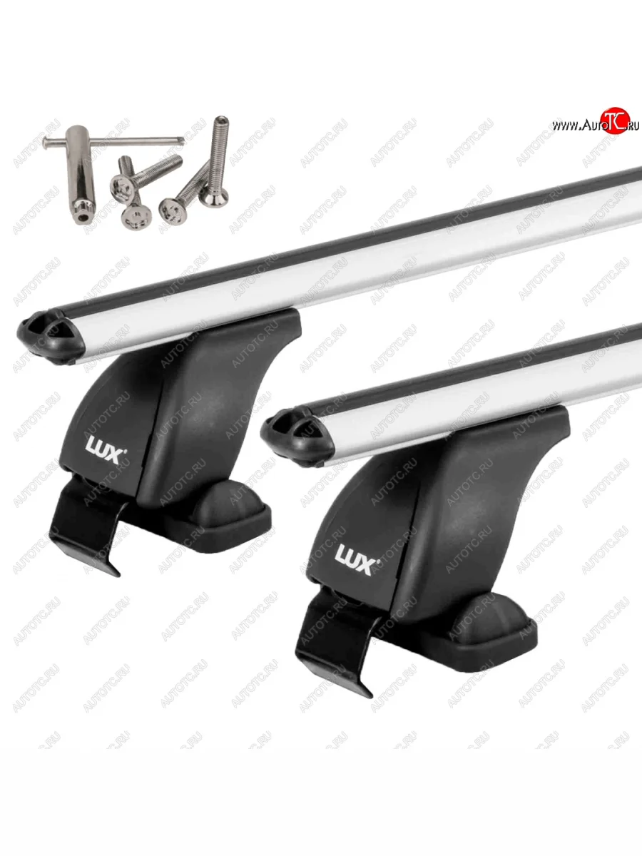 Багажник на крышу без рейлингов в сборе LUX1  Seat Ibiza (2002-2008) 6L (поперечины аэро-классик 110 см (цвет серебро), с болтами секретками)  в Воронеже Воронежской области