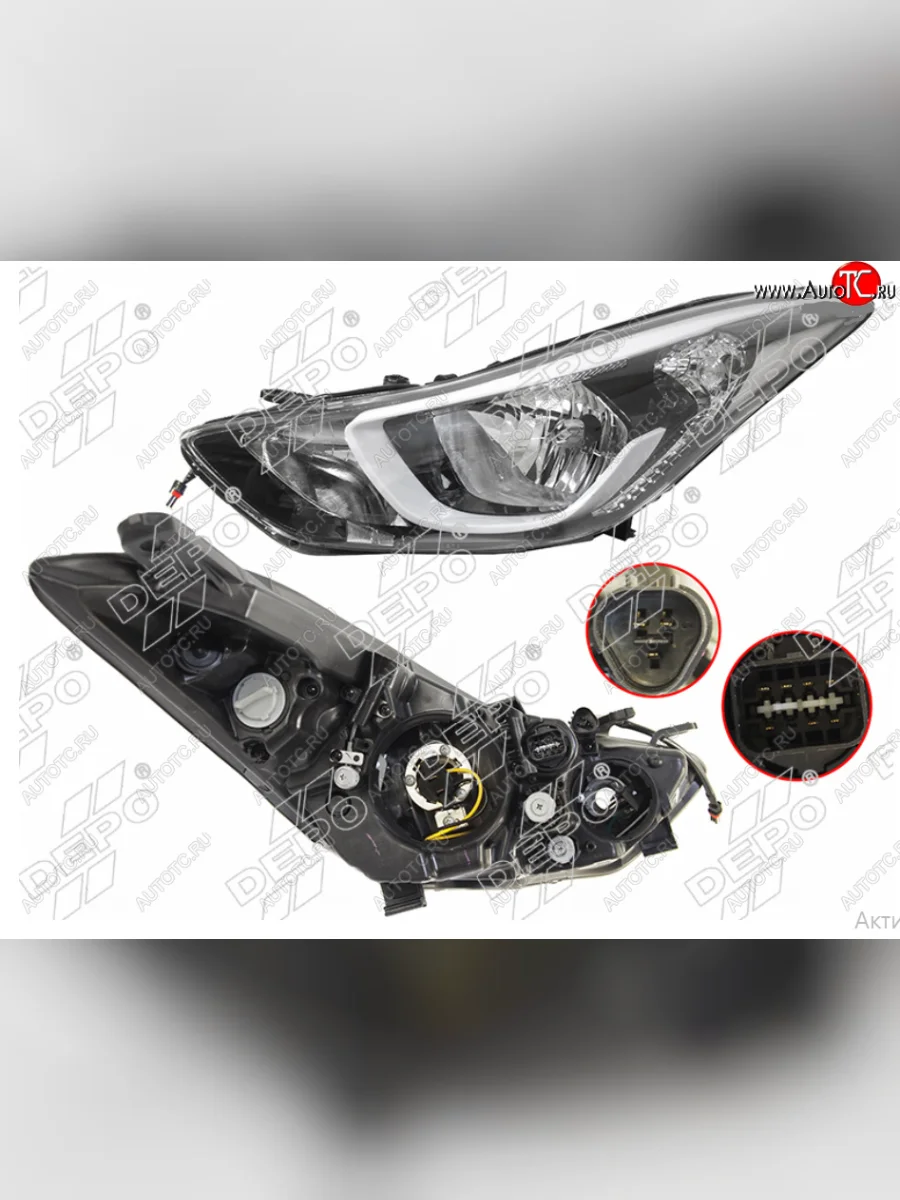 Левая фара (под корректор) DEPO Hyundai Elantra MD рестайлинг (2013-2016)  в Керчи Республика Крым